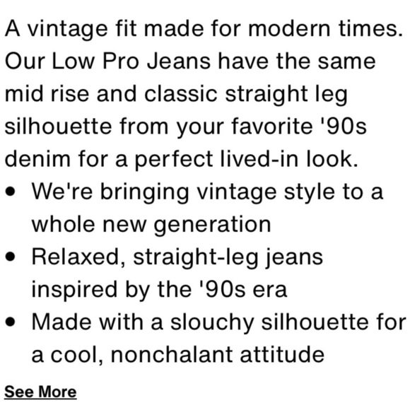 NWT Levis Low Pro Straight Jean in size 27, mid-rise, relaxed hip/thigh - Picture 5 of 15